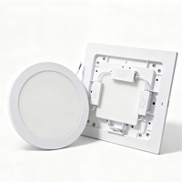 Plafonnier LED Rond/Carré en Aluminium Haute Luminosité 3W-24W avec Driver Externe, Lumière Plate Encastrée 3000K-6500K