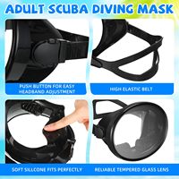 Masque de plongée avec tuba Tulkunsports M6010, ovale panoramique, lentille en verre trempé HD, durable, écologique, masque de plongée en apnée pour adultes