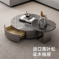 Leichter Luxus-Couch tisch im italienischen Stil Moderner, einfacher und hochwertiger, kleiner, runder Couch tisch aus rostfreiem Stahl
