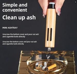 Accesorios para Fumar, Cenicero de Bolsillo Portátil de Madera, Sin Ceniza de Cigarrillos, para Oficina, Auto y Hogar - Product Image 4