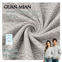 Tissu populaire imprimé à rouleaux 96% coton 4% élasthanne, tissu tricoté pour sous-vêtement, 290 GSM, double face
