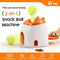 Distributeur automatique de friandises Elecpet pour animaux de compagnie, lanceur de balles de tennis, modèle seau anti-fuite, orange et blanc