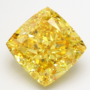 Diamant de laboratoire de 24,32 carats, taille coussin, jaune vif fantaisie, clarté VS1, diamant non monté pour bijoux de luxe - Product Image 1
