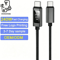 Cable de Carga Rápida USB-C a Tipo-C PD3.1 de 240W 5A, Revestimiento de Nailon Trenzado, Conductor de Cobre Puro, 1-3 Metros, para Uso con Cámaras IOS