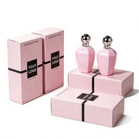 Boîtes à parfum personnalisées en relief, écologiques, en papier rose spécial avec pelliculage mat, adaptées aux parfums et aux rouges à lèvres