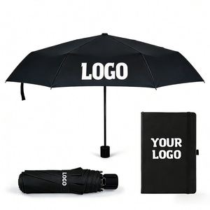 Promotion en gros pour cadeaux d'affaires, parapluie pliable de haute qualité avec logo personnalisé, étui inclus, protection solaire UV portable - Product Image 1