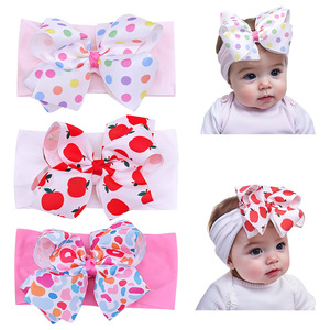 C & J Yanye <span class=keywords><strong>fascia</strong></span> colorata con fiocco a pois rosso mela morbido copricapo in cotone per bambini <span class=keywords><strong>fascia</strong></span> elastica - Product Image 1