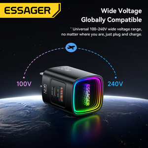 อะแดปเตอร์ ESSAGER ES-CD63 หัวปลั๊ก US EU UK 33 วัตต์ ช่อง<span class=keywords><strong>เ</strong></span>สียบ USB Type-C 18W PD 33W ที่ชาร์จ<span class=keywords><strong>เ</strong></span>ร็วสำหรับโทรศัพท์มือถือ รองรับ Xiaomi Redmi Oppo Vivo - Product Image 6
