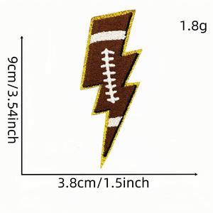 Patchs thermocollants brodés à bordure dorée, motifs sportifs, dessins animés et rugby pour vêtements et sacs - Product Image 4