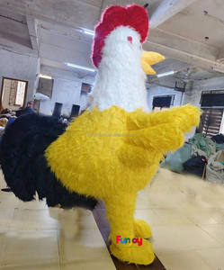 Costume de mascotte gonflable de poulet à longue fourrure 2/2,6 m Coq Costume de cosplay d'anime personnalisé - Product Image 4