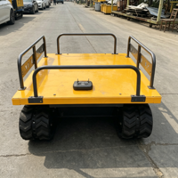 Dumper électrique à faibles émissions de 1 tonne, chenillé, à plateau plat, pour travaux de jardinage et de construction