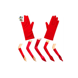 Fancy Dress Costume Adult Girls colore rosso <span class=keywords><strong>guanti</strong></span> Sexy da corto a lungo in raso HPC-0929 - Product Image 1
