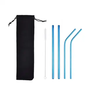 New Design Top Seller Eco Friendly Reusable Colorful Stainless Steel Custom Fun Metal Straws