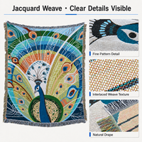Couvertures tissées personnalisées DaiRui en gros, jetés jacquard à motifs graphiques personnalisés, couvertures à franges pour la décoration intérieure