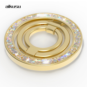 Support de Bague Magnétique Pliable pour Téléphone Portable Aikusu, <span class=keywords><strong>Accessoire</strong></span> de Luxe Doré Personnalisé avec Aimant à Doigt à 360°, Support par Sublimation - Product Image 2
