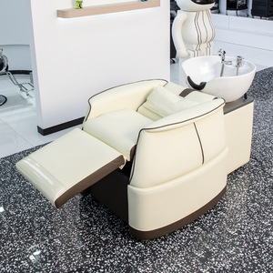 Fauteuil de lavage de luxe ergonomique en céramique au design moderne et personnalisé avec repose-pieds réglable pour salon de coiffure - Product Image 3