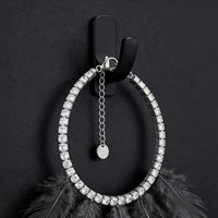 Bracelet chaîne en acier inoxydable avec zircon blanc, bijoux de mode en gros pour hommes et femmes, usage quotidien/affaires