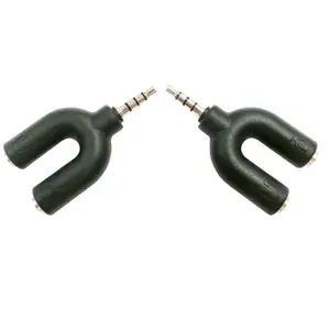 分路器扬声器耳机1公对2母插孔u型2.5毫米音频线