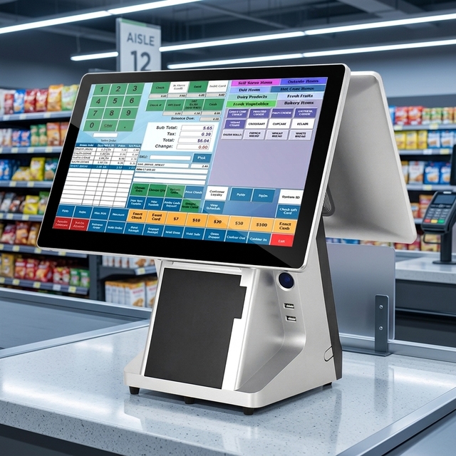 Nice Quality POS Terminal 15.6 Inch Dual Screen Pos Machine Hotel Cafe Use Billing Machine