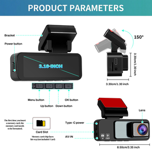 Cámara para Auto Podofo Dash Cam 4K de Doble Lente, 3.16 Pulgadas, Grabación en Bucle, Visión Nocturna, Detección de Movimiento, GPS, Wifi y Aplicación, Sensor G - Product Image 5