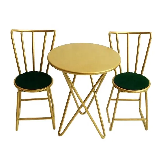 Hochwertige Gold Metall Puppen möbel 1/6 Maßstab Stühle und Tisch