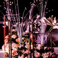 Herbes décoratives artificielles effet feux d'artifice, Herbe paon colorée, Fleurs papillon pour présentation en centre commercial de mariage, Herbe oignon, Herbe volante