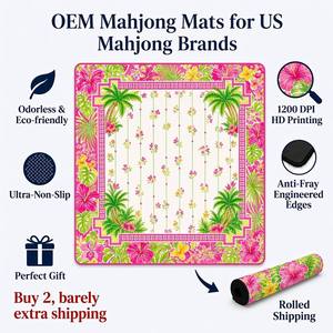 Tapete <span class=keywords><strong>de</strong></span> Mahjong Tropical con Diseño <span class=keywords><strong>de</strong></span> Tigre Rosa, Impresión HD, Tapete <span class=keywords><strong>de</strong></span> Goma Antideslizante, Enrollable, Entrega Rápida, para <span class=keywords><strong>Juegos</strong></span> <span class=keywords><strong>de</strong></span> <span class=keywords><strong>Mesa</strong></span>, Regalo - Product Image 2