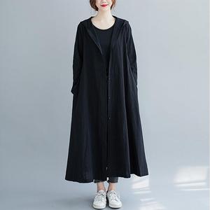 <span class=keywords><strong>Robe</strong></span> longue décontractée à capuche en coton et lin pour femmes, taille ample, <span class=keywords><strong>rouge</strong></span>, avec poche boutonnée, respirante, à manches longues, automne et <span class=keywords><strong>hiver</strong></span> - Product Image 4