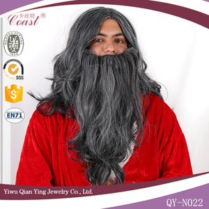 Hommes Père Noël <span class=keywords><strong>Perruque</strong></span> <span class=keywords><strong>Barbe</strong></span> Adultes Synthétique Cheveux Fantaisie Robe <span class=keywords><strong>Perruque</strong></span> De Fête - Product Image 4