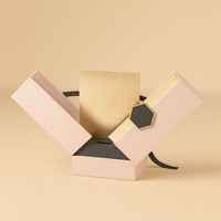 Caja de Regalo de Lujo para Cosméticos, con Doble Apertura, Tipo Portafolio, Verde, Magnética, de Cartón Rígido, con Diseño Geométrico de Arco, para Aceites Esenciales