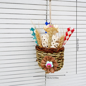 Giocattoli per Gabbie di Uccelli, Palline di Erba Naturale Intrecciata per Pappagalli, Gioco Interattivo Anti-Stress per Cocorite e Pappagallini - Product Image 3