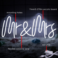 Décoration d'intérieur d'intérieur néon Mr & Mrs Weddings Electronic Signs Party Led Neon Sign for Wedding Party