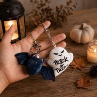 Porte-clés fantôme citrouille en peluche d'Halloween, mignon, doux, jouet décoratif pour sac