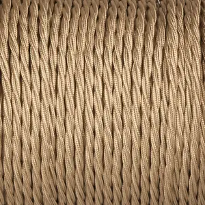 Cable de iluminación trenzado, 2x 0,75 mm2, Cable trenzado de tela textil vintage