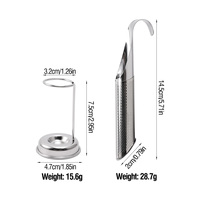 Infuseur à thé en acier inoxydable avec support, filtre à thé en vrac à mailles fines à accrocher au rebord de la tasse, passoire pour tasse et théière, accessoires à thé