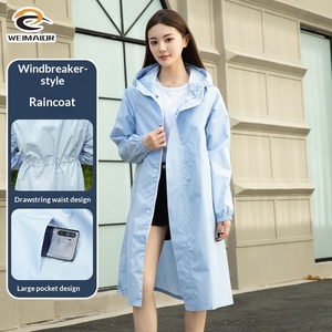 Impermeable de Fibra de Poliéster Resistente a la Lluvia para Mujer, Largo, Completo, Moderno, para Senderismo, Viajes, Adultos, Ligero - Product Image 5