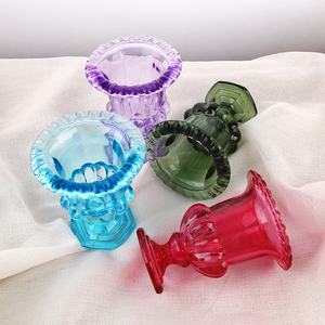 Vases en verre rétro, vases en verre à relief français, décoration de table de salon en verre, vente en gros - Product Image 3