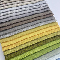 Chine Usine Offre Spéciale Durable Rentable 100% Polyester Lin Tissu Tissu D'ameublement pour Nappe En Lin