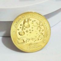 Pièce de monnaie commémorative en fer de commerce extérieur occidental, Père Noël, cadeau de Noël, artisanat métallique gaufré, étui de protection transparent