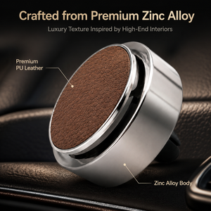 Luxuriöser Auto-Lufterfrischer mit Lüftungsclip aus Zinklegierung und PU-Leder für den Fahrzeuginnenraum - Product Image 5