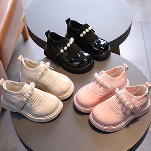 Bottes Courtes Noires Haut de Gamme pour Filles et Bébés de 3 à 6 Ans, Chaussures Tissées Volantes de Princesse avec Perles pour Printemps Automne - Product Image 5