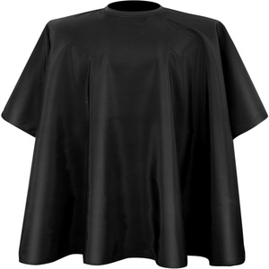 Vente en gros de capes de coiffeur imperméables noires avec logo personnalisé, capes de coupe de cheveux de haute qualité pour adultes - Product Image 1