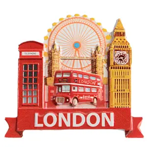 Hot Selling London City Souvenir Resin Vintage Refrigerator Fridge Magnet Sticker For Home Decoration