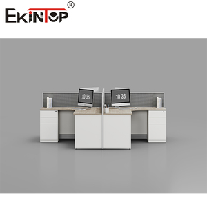 Ekintop <span class=keywords><strong>Modern</strong></span> Office Furniture Custom Modular Pessoal Cubículo Partição Workstations Mesa Feita de MDF China Fábrica Atacado - Product Image 6