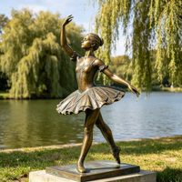 Statue de danseuse de ballet en bronze sur mesure grandeur nature, sculpture de ballerine élégante pour la décoration de jardin, de patio et d'espaces publics
