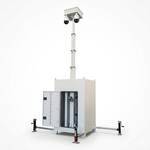 Tour de vidéosurveillance mobile compacte avec mât de levage de 6 m, panneaux solaires en option, tour de sécurité pour événements en plein air - Product Image 1