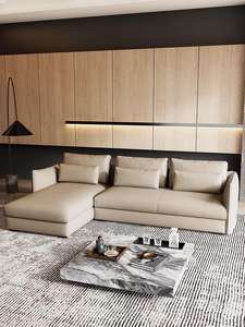 Ensemble de canapés compressés modulaires en forme de L en cuir de luxe de haute qualité pour la maison et l'hôtel canapés rembourrés pour meubles de salon - Product Image 4