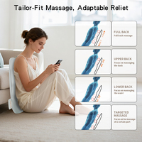 Coussin de massage dorsal électrique chauffant Shiatsu en gros, rail de guidage auto-adaptatif, rechargeable sans fil, oreiller de massage lombaire
