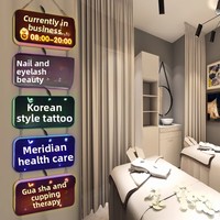 Panneau publicitaire lumineux LED mural amovible pour salon de beauté, en verre, avec découpe personnalisée pour nail art et broderie