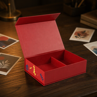 Boîtes rigides personnalisées imprimées pour parfums rouges avec insert et fermeture magnétique, boîte en papier pour produits de beauté